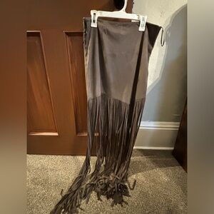 LF suede fringe skirt